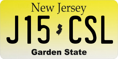 NJ license plate J15CSL