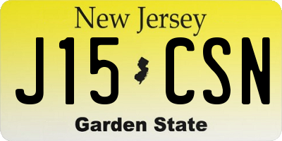 NJ license plate J15CSN