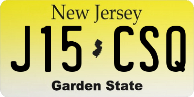 NJ license plate J15CSQ