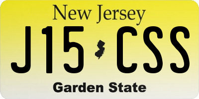 NJ license plate J15CSS