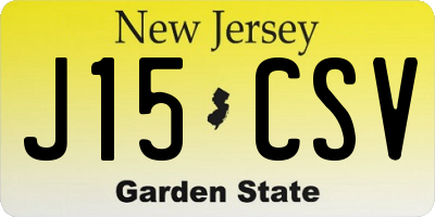 NJ license plate J15CSV