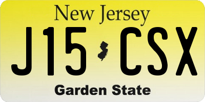 NJ license plate J15CSX
