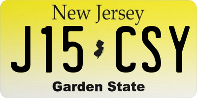 NJ license plate J15CSY