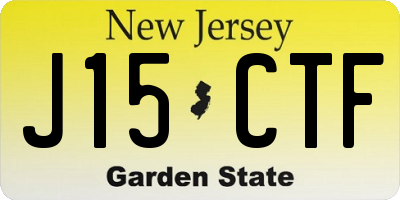 NJ license plate J15CTF