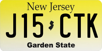 NJ license plate J15CTK