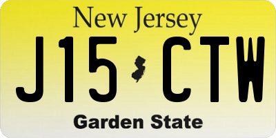 NJ license plate J15CTW