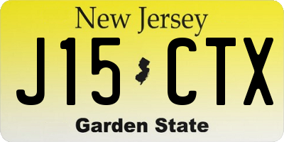 NJ license plate J15CTX