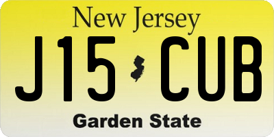 NJ license plate J15CUB