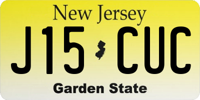NJ license plate J15CUC