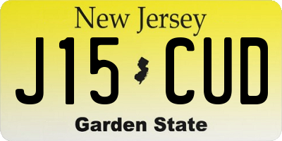 NJ license plate J15CUD