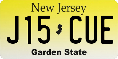 NJ license plate J15CUE