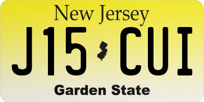 NJ license plate J15CUI