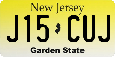 NJ license plate J15CUJ