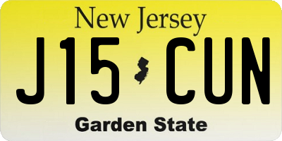 NJ license plate J15CUN