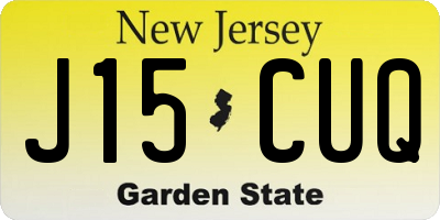 NJ license plate J15CUQ