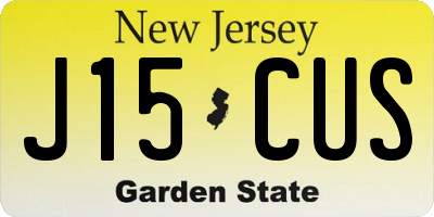 NJ license plate J15CUS