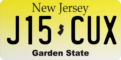 NJ license plate J15CUX