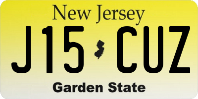 NJ license plate J15CUZ