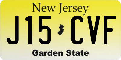 NJ license plate J15CVF