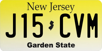 NJ license plate J15CVM