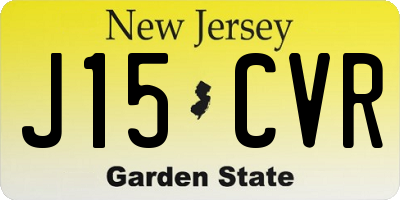 NJ license plate J15CVR