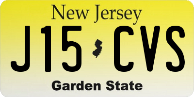 NJ license plate J15CVS