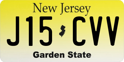 NJ license plate J15CVV