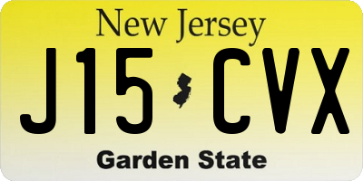 NJ license plate J15CVX