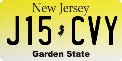 NJ license plate J15CVY