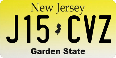 NJ license plate J15CVZ
