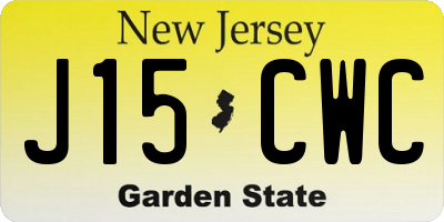 NJ license plate J15CWC