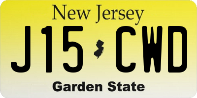 NJ license plate J15CWD
