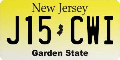 NJ license plate J15CWI