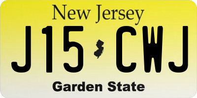 NJ license plate J15CWJ