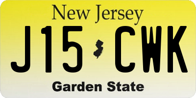 NJ license plate J15CWK