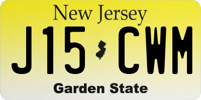 NJ license plate J15CWM