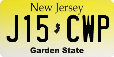 NJ license plate J15CWP