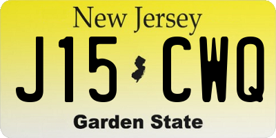 NJ license plate J15CWQ
