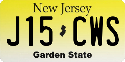 NJ license plate J15CWS