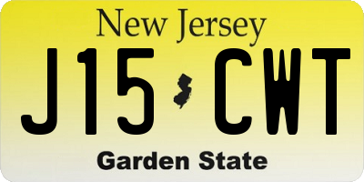 NJ license plate J15CWT