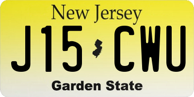 NJ license plate J15CWU