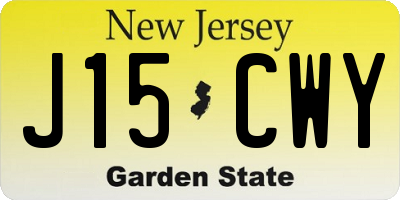 NJ license plate J15CWY