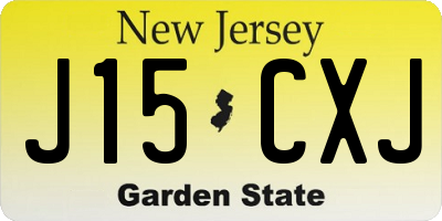 NJ license plate J15CXJ