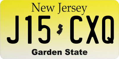 NJ license plate J15CXQ
