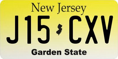 NJ license plate J15CXV