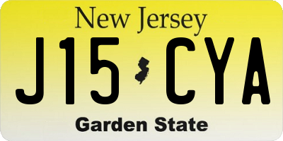 NJ license plate J15CYA