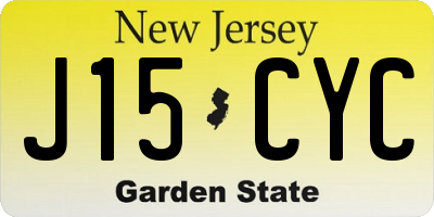 NJ license plate J15CYC