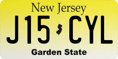 NJ license plate J15CYL