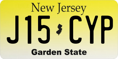 NJ license plate J15CYP