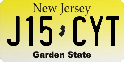 NJ license plate J15CYT